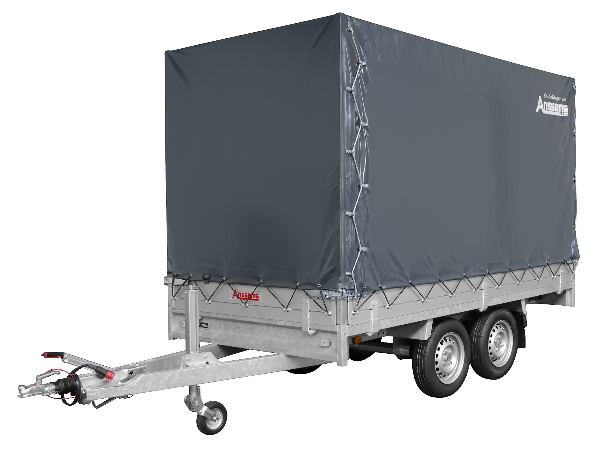 Anssems PKW Anhänger Hochlader Alu 2500 kg, Ladefläche 4,05 x 1,78 m mit Aktionsplane 1,80m