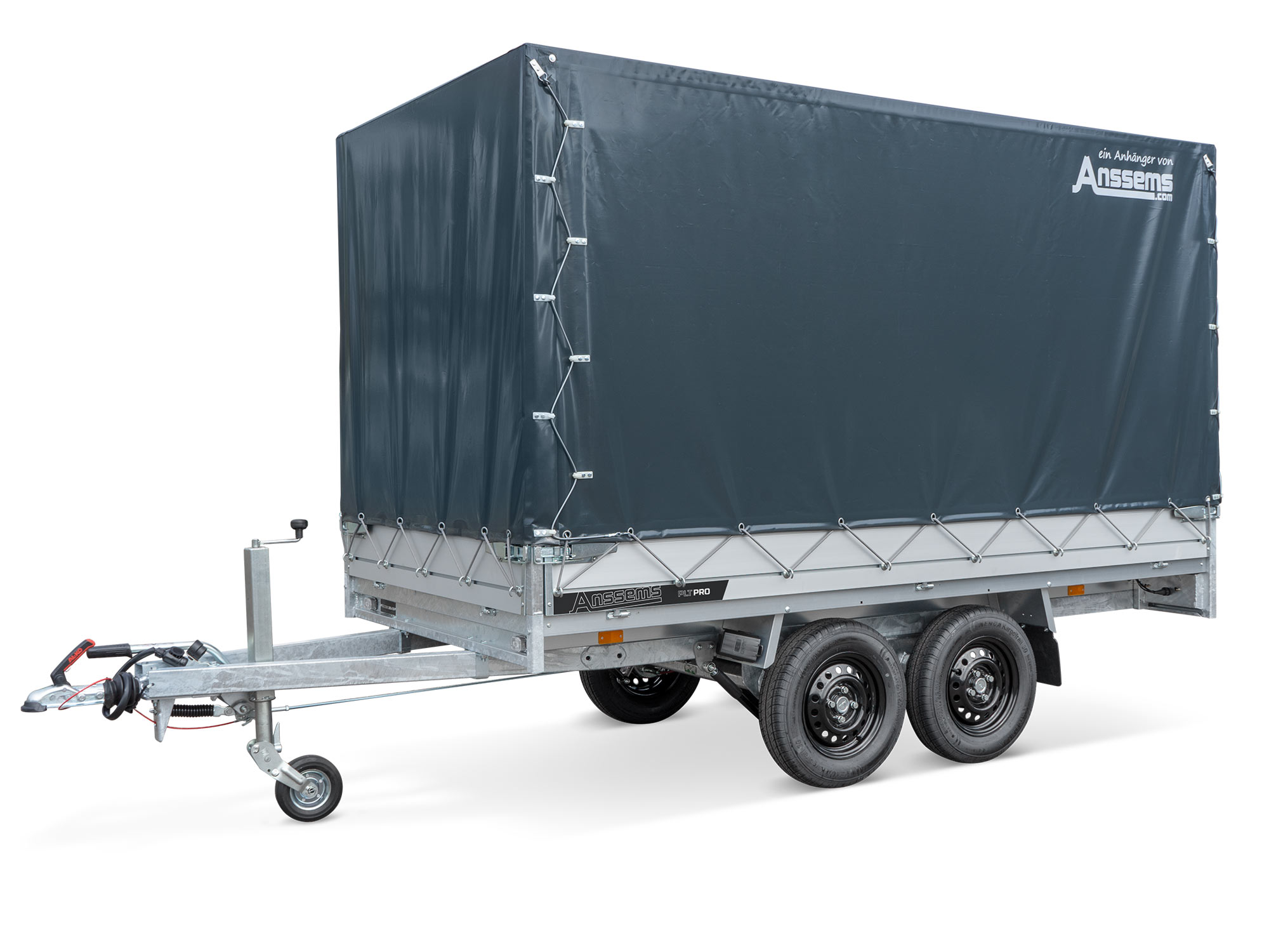 Anssems PKW Anhänger Hochlader Alu PLT-2 PRO 2000 kg, Ladefläche 3,30 x 1,80 m mit Aktionsplane 1,80m