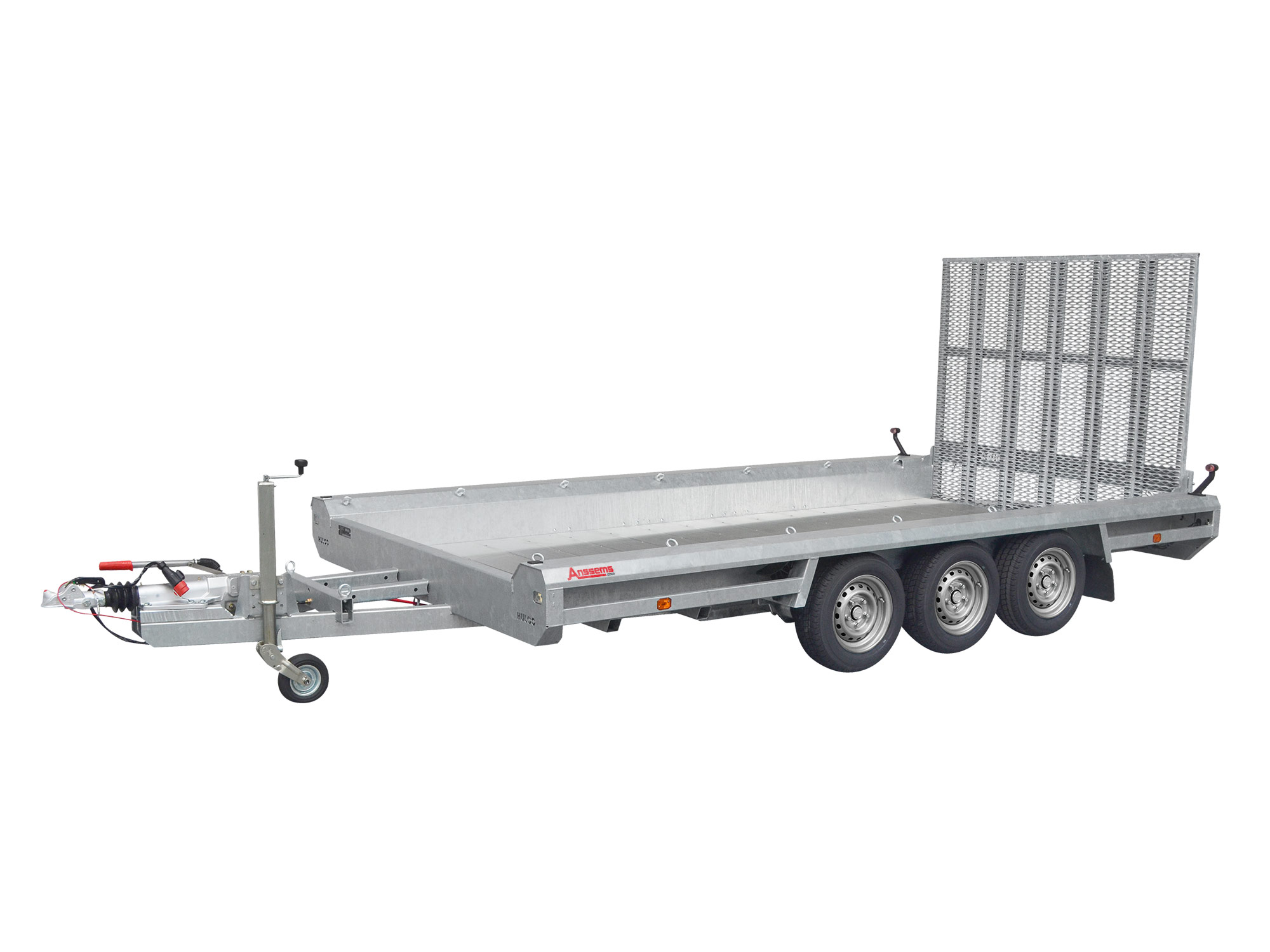 Hulco PKW Anhänger Maschinentransporter TERRAX-3 3500 kg, Ladefläche 4.69 x 1,95 m - Klappe 150 cm (Tridem)
