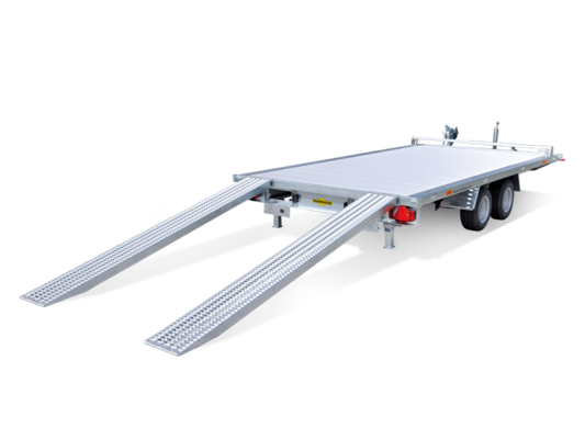 Humbaur Universal 3000kg Alu, Ladefläche 4,00 x2,03 Holzboden, Seilwinde und Auffahrrampen