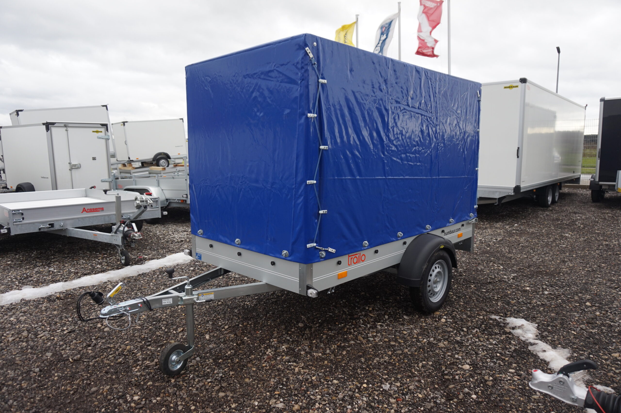 Humbaur Startrailer H 752513 750kg ungebremst Ladefläche 2,51 x 1,31 m mit Plane 1,50m blau